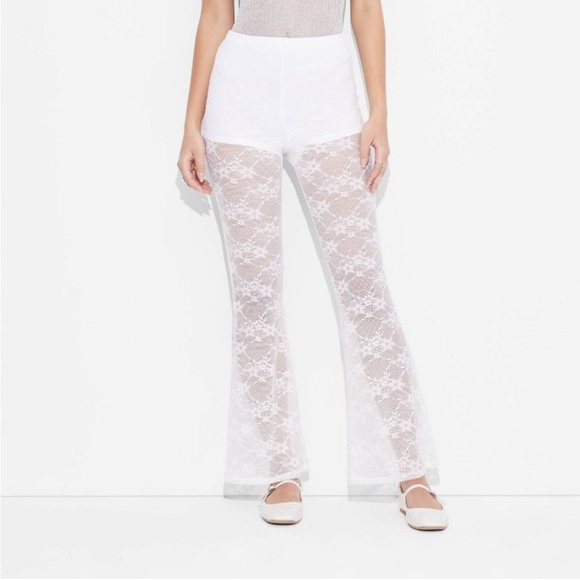 Women’s Mid-rise Flare Sheer Lace Pants. - Picture 6 of 7